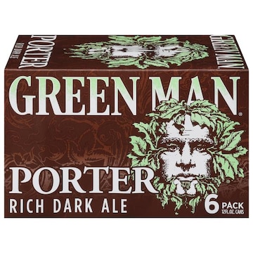Green Man Beer, Porter Rich Dark Ale, 6 Pack