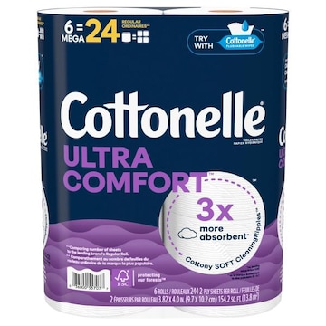 Cottonelle Ultra Comfort Toilet Paper, Mega, 2-Ply