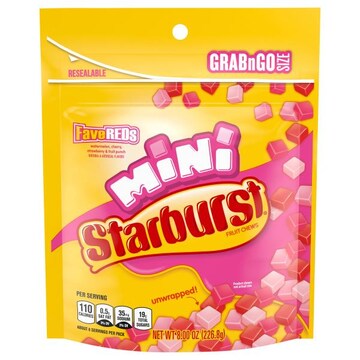 Starburst Fruit Chews, FaveReds, Mini, GrabnGo Size