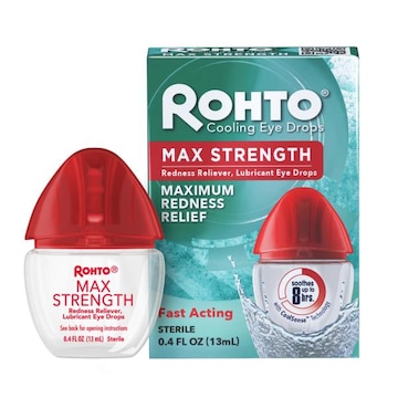 Rohto Max Strength Redness Reliever, Lubricant Eye Drops