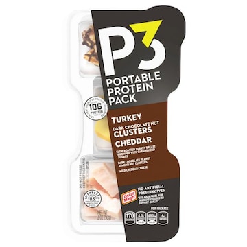P3 Portable Protein Pack, Turkey Dark Chocolate Nut Clusters Cheddar
