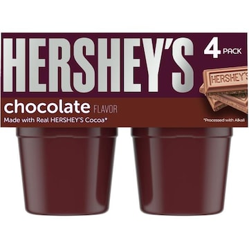 Hershey's Chocolate Ready-to-Eat Pudding Cups Snack with Milk & Real Cocoa