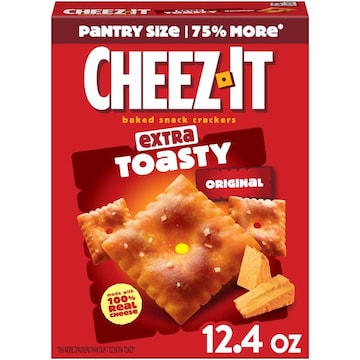 Cheez-It Cheese Crackers Extra Toasty, Baked Snack Crackers