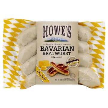 Howes Bratwurst, Bavarian, Cheddar