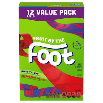 Fruit by the Foot Berry Tie-Dye/Strawberry Tie-Dye Fruit Flavored Snacks Value Pack