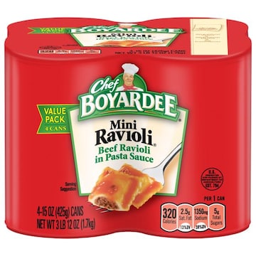 Chef Boyardee Ravioli, Mini, Value Pack, 4 Pack