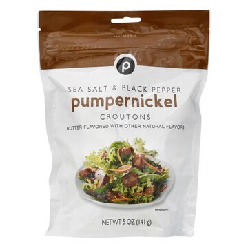 Publix Croutons, Sea Salt & Black Pepper, Pumpernickel