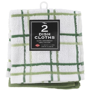 Ritz Dish Cloths, Multi Check, Cactus