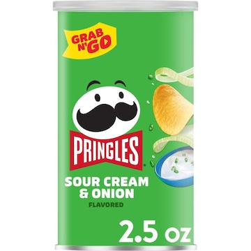 Pringles Potato Crisps Chips Sour Cream and Onion, Lunch Snacks