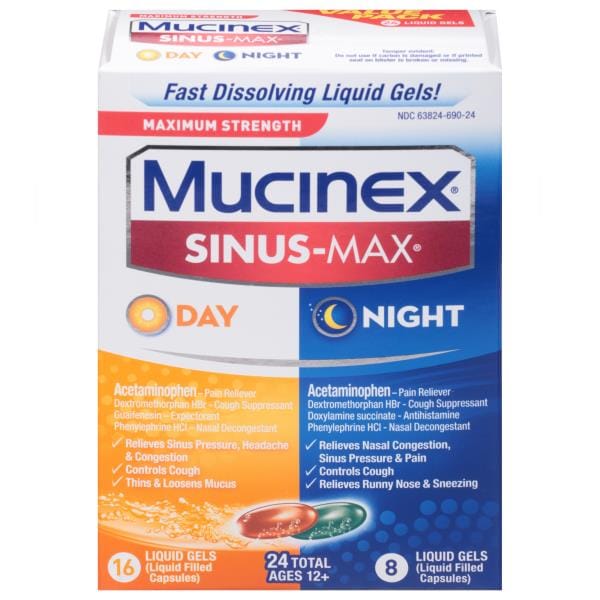 Mucinex SinusMax, Day & Night, Maximum Strength, Value Pack Publix