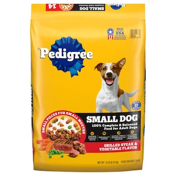 Pedigree Small Dog Adult 100% Complete & Balanced Grilled Steak & Vegetable Flavor Food for Dogs