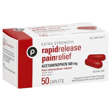 Publix Pain Relief, Rapid Release, Extra Strength, 500 mg, Caplets