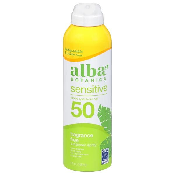 Alba Botanica Sunscreen Spray Fragrance Free Sensitive Broad