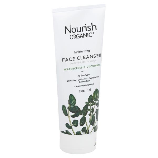 Nourish Organic Face Cleanser, Moisturizing, Watercress & Cucumber ...