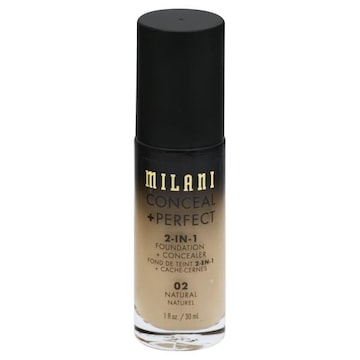 Milani Conceal + Perfect Foundation + Concealer, 2-in-1, Natural 02