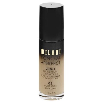 Milani Conceal + Perfect Foundation + Concealer, 2-in-1, Light Beige 03