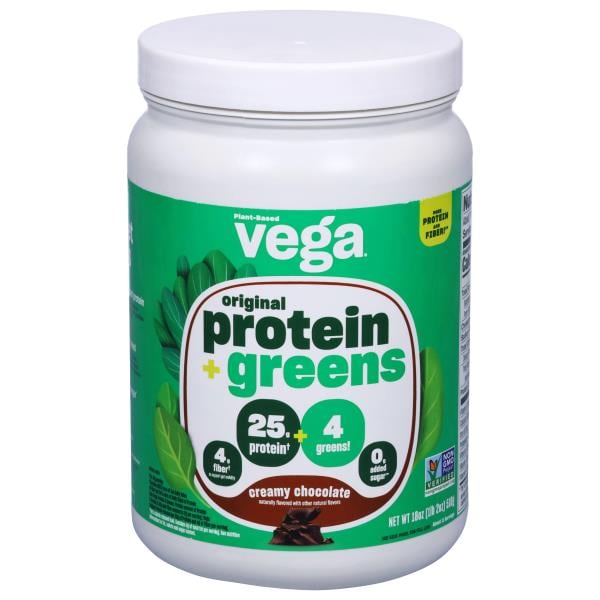 Vega Drink Mix, Creamy Chocolate, Protein + Greens, Original, Plant ...