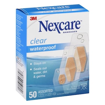 Nexcare Bandages, Clear, Waterproof, Assorted