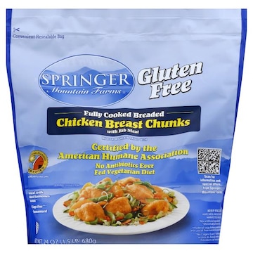 Springer Mountain Farms Chicken Breast, Chunks, Fully Cooked Breaded