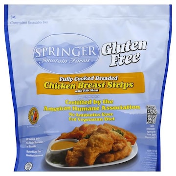 Springer Mountain Farms Chicken Breast Strips, Fully Cooked Breaded