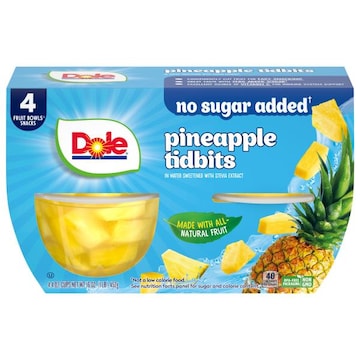 Dole in Water Sweetened with Stevia Extract Pineapple Tidbits