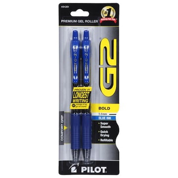 Pilot G2 Pen, Gel Roller, Premium, Blue Ink, Bold (1.0 mm)