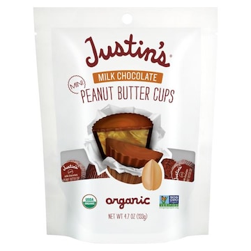 Justin's Peanut Butter Cups, Organic, Milk Chocolate, Mini