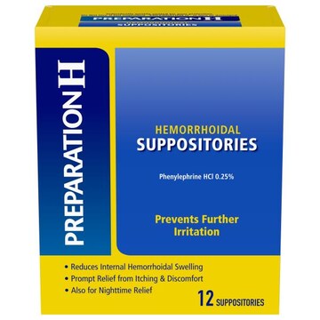 PREPARATION H Hemorrhoid Suppositories for Itching and Discomfort Relief