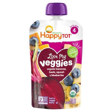 Happy Tot Organics Fruit & Veggie Blend, Love My Veggies, Stage 4