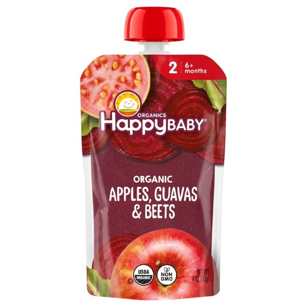 Happy Baby Organics Clearly Crafted Stage 2 Apples, Guavas & Beets