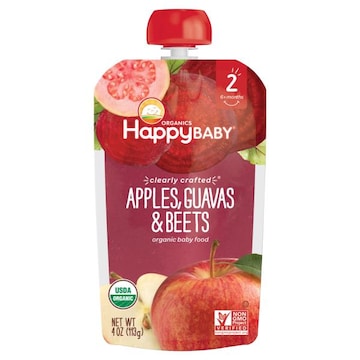 HappyBaby Organics 2 (6+ Months) Apples, Guavas & Beets