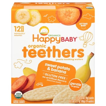 Happy Baby Organics Sitting Baby Sweet Potato & Banana Organic Teethers