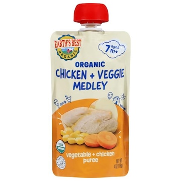 Earth's Best Organic Ages 7 m+ Organic Chicken + Veggie Medley Vegetable + Chicken Puree