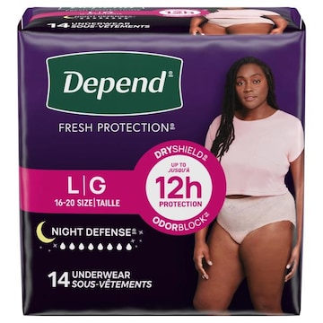 Depend Fresh Protection Night Defense L Underwear