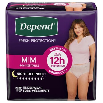 Depend Fresh Protection Night Defense M Underwear