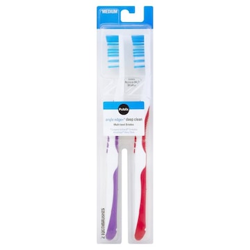 Publix Toothbrushes, Angle Edge+ Deep Clean, Medium