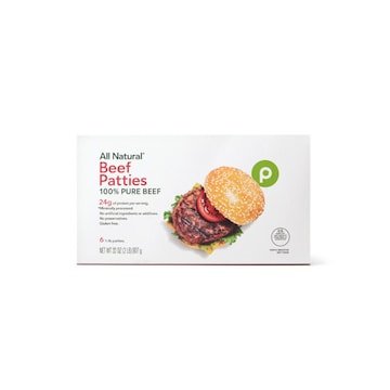 Publix Beef Patties, 100% Pure Beef