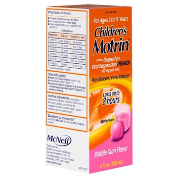 Motrin Pain Reliever/Fever Reducer, Bubble Gum Flavor
