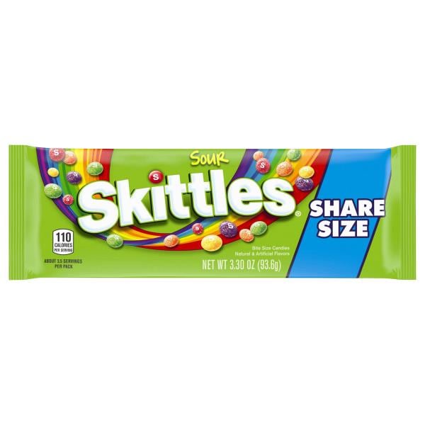 Skittles Candies, Bite Size, Sour, Share Size Publix Super Markets