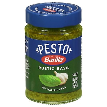 Barilla Rustic Basil Pesto Sauce - Imported From Italy - Made with Fragrant Italian Basil & Freshly Grated Italian Cheeses - Pasta Sauce, Pizza Sauce & More