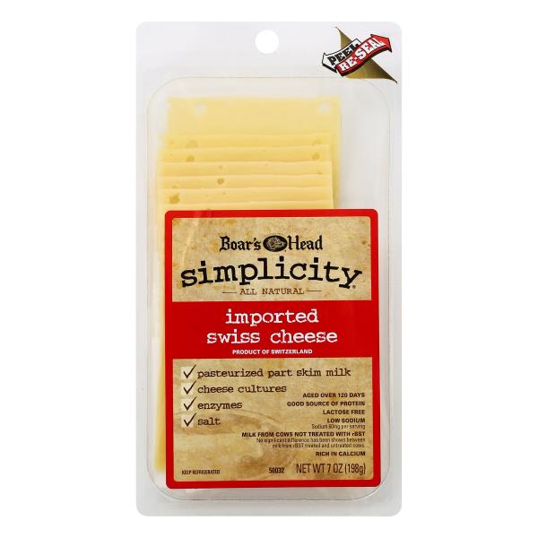 Boar's Head Simplicity Cheese, Imported Swiss Publix Super Markets