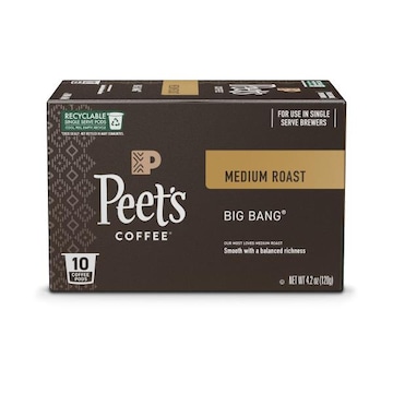 Peet's Coffee & Tea Big Bang Medium Roast Coffee Pods - 10ct Carton