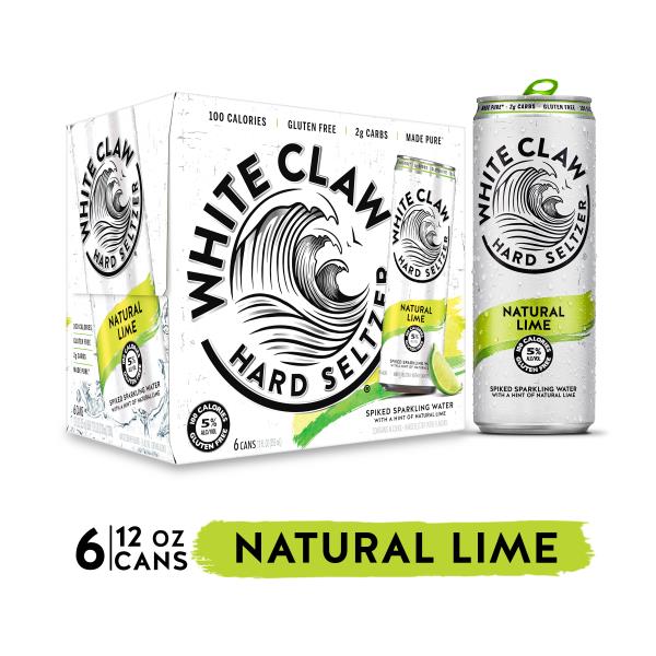 White Claw Hard Seltzer, Natural Lime, Spiked, 6 Pack | Publix