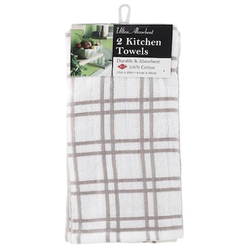 Ritz Titanium Multi Check Ultra Absorbent Kitchen Towels