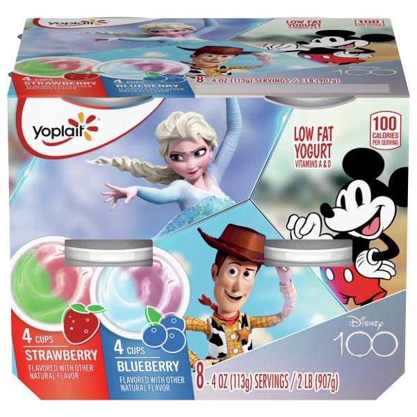 Yoplait Yogurt, Low Fat, Strawberry/Blueberry, Disney Frozen II