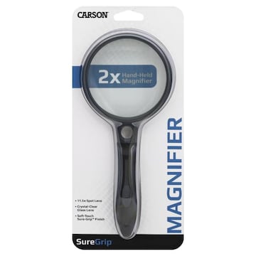 Carson Magnifier, 2x Hand-Held, SureGrip