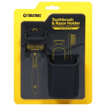 Tooletries Toothbrush & Razor Holder, Charcoal