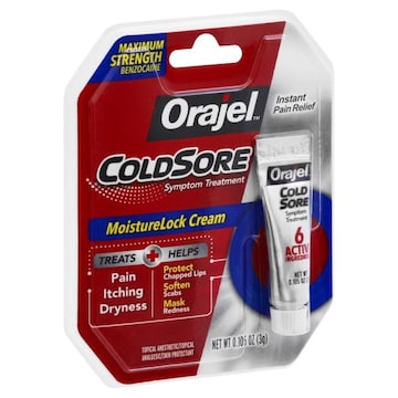 Orajel Cold Sore Symptom Treatment, Maximum Strength, MoistureLock Cream