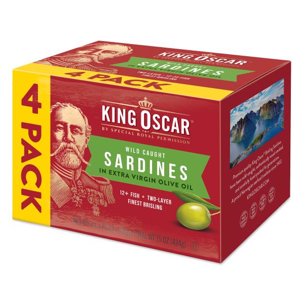 King Oscar Sardines 2Layer in Olive Oil Cluster Pack 4 Publix Super Markets