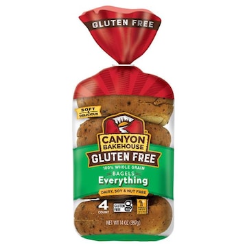 Canyon Bakehouse Canyon Bakehouse Everything Bagels, Gluten Free Bagels, 100% Whole Grain, Frozen, 4 Count